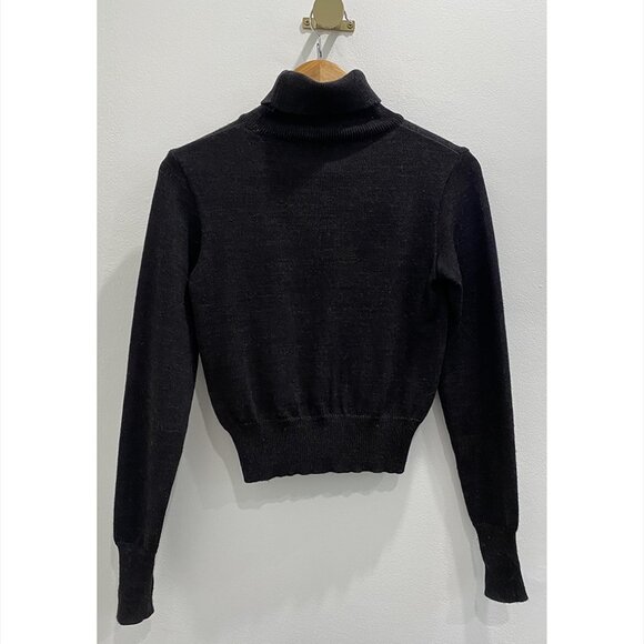 Caves Collect | Black Pure Wool Cropped Turtleneck Sweater – Size S 🖤✨ - Picture 2 of 11
